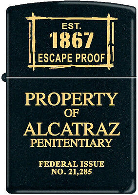Zippo Est, 1867 Property Of Alcatraz Penitentiary Federal Issue No. 21,285 Rare