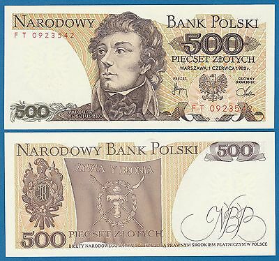 Poland 500 Zlotych P 145 D 1982 Unc Polska Low Shipping! Combine Free! (p-145d)