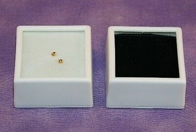 25 Glass Top Gem Boxes W/ Reversible Pad 1.5 Inch White