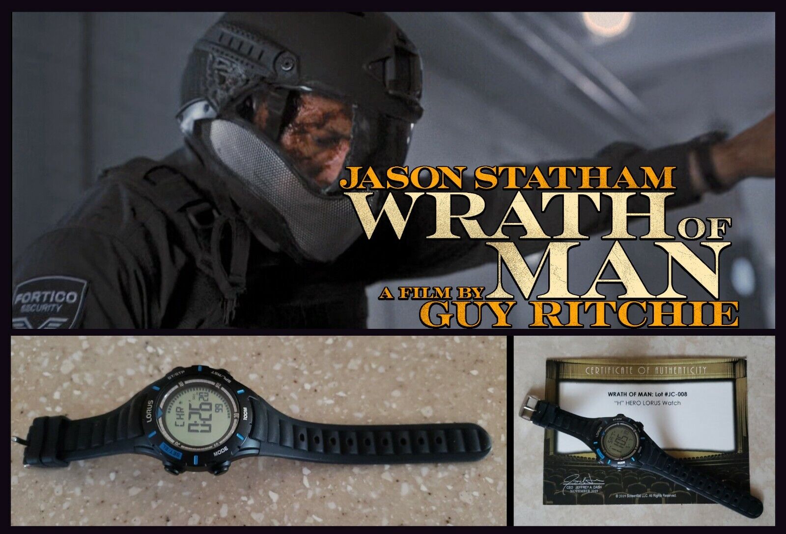 Wrath Of Man: Jason Statham "h" Lorus Watch W/coa
