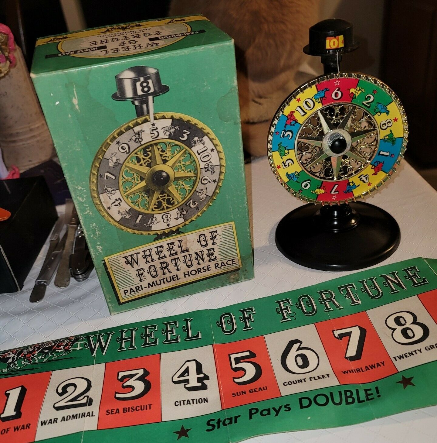 Lowes Vintage Wheel Of Fortune Pari-mutuel Horse Race 1940’s Betting Game Usa