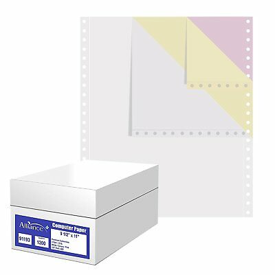 Carbonless Computer Paper 9.5x11" Blank L&r Perf 3pt White/canary/pink 1200/ctn