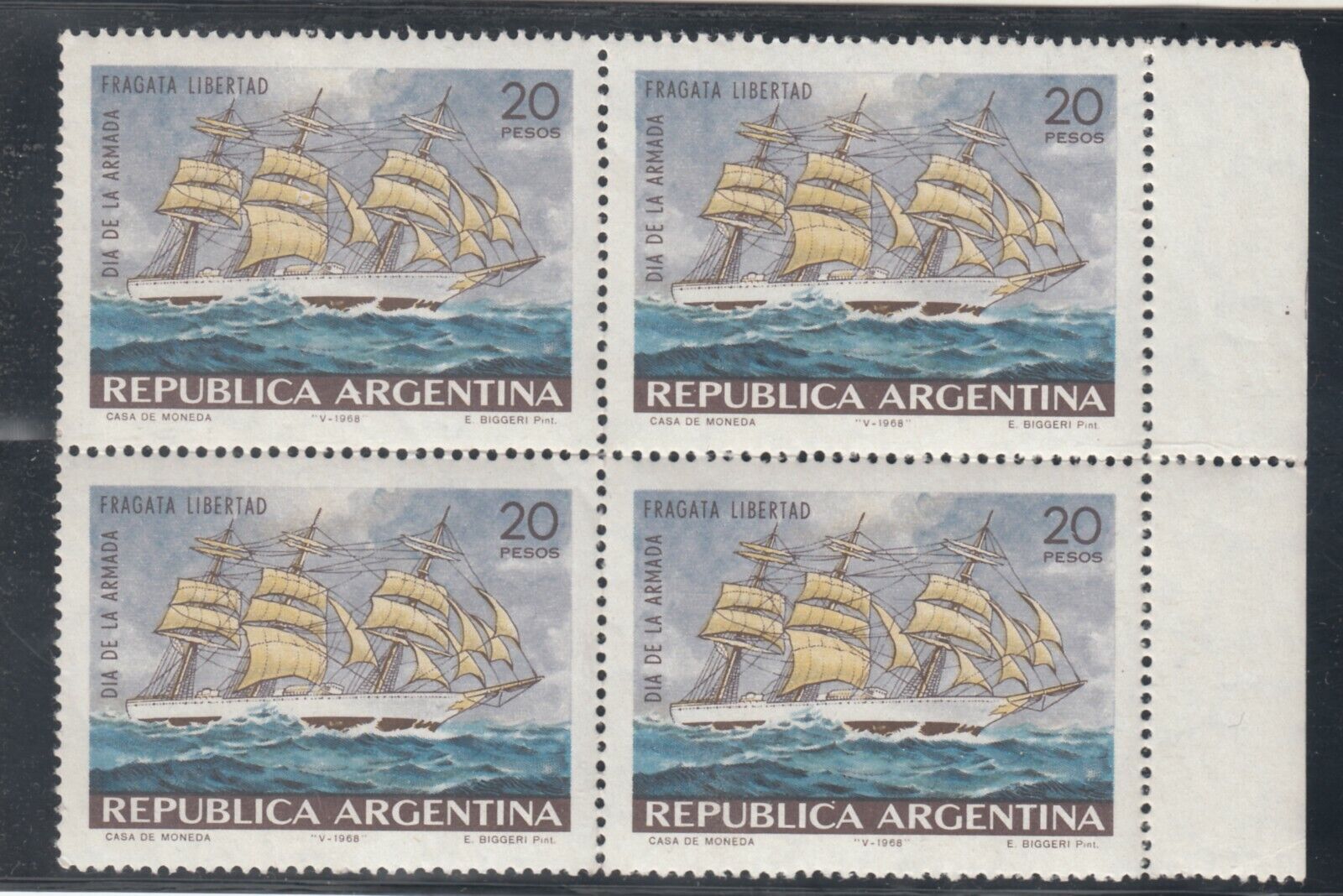 Argentina 1968. Navy Day. Frigate Libertad. Sc# 858, Mi # 995. Mnh