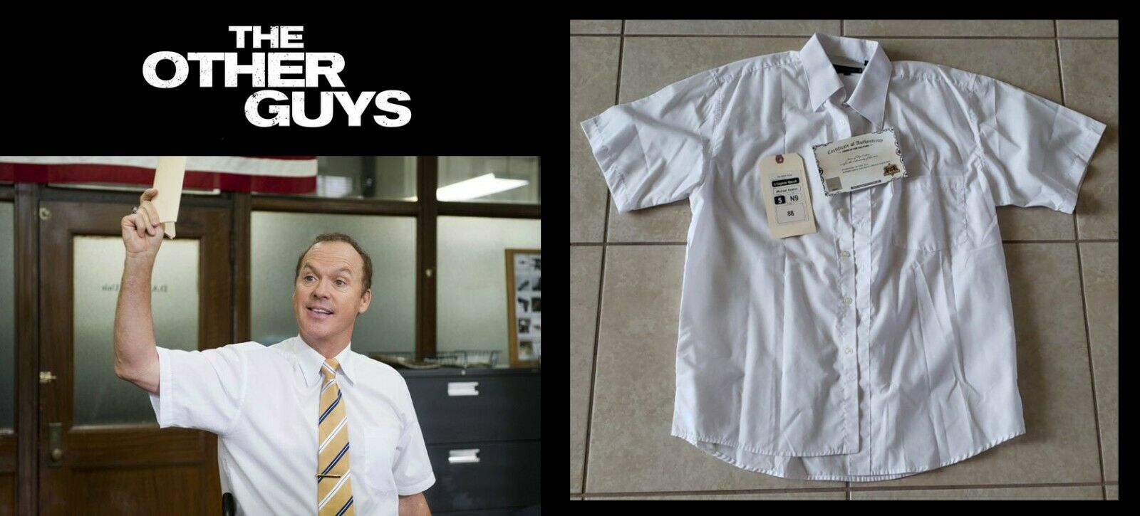 The Other Guys: Michael Keaton Screen Worn Shirt W/tag & Coa