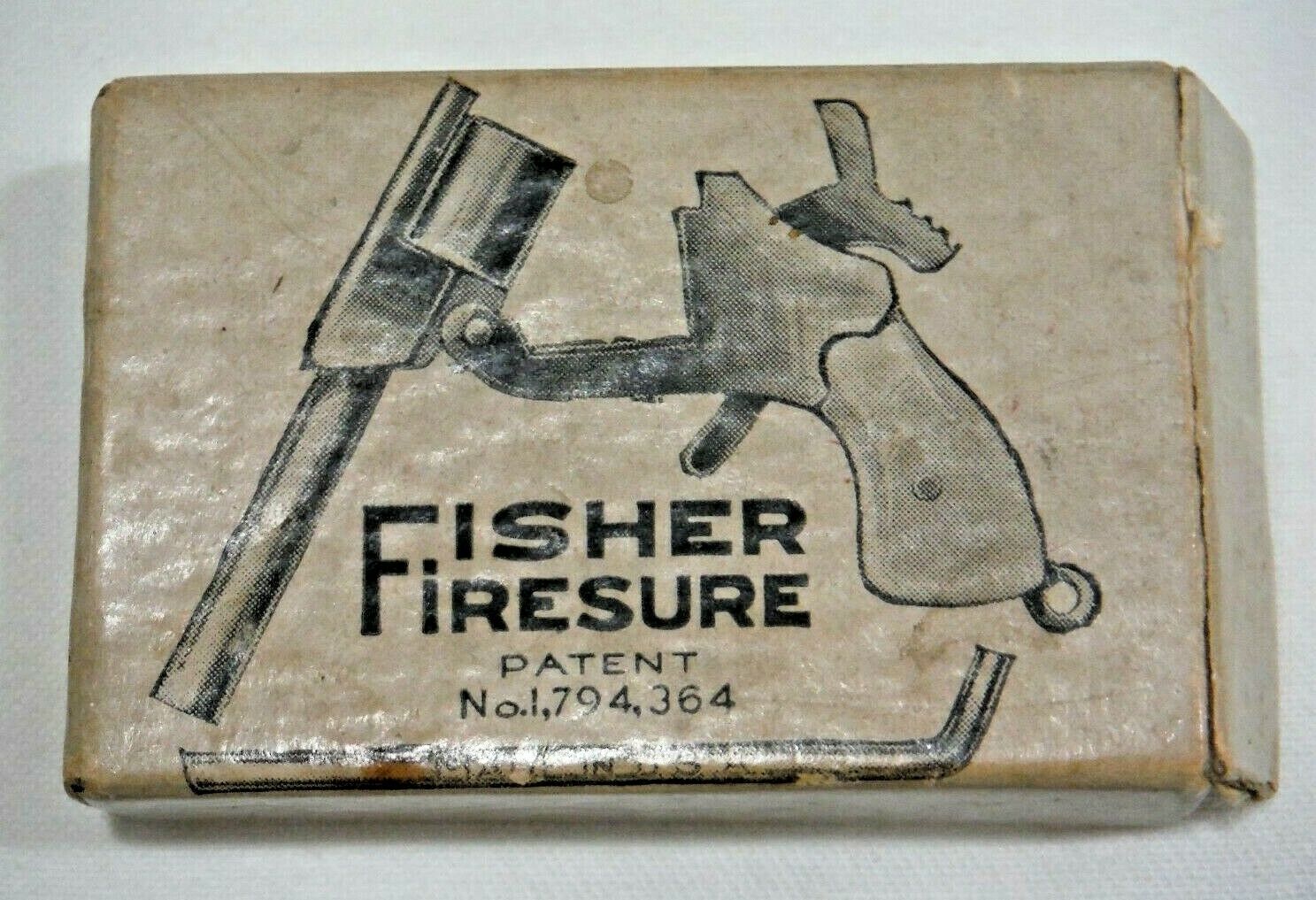 Vtg Jmf Fisher Firesure Mini Toy Cap Pistol Watch Fob Pinfire W Box And Rod