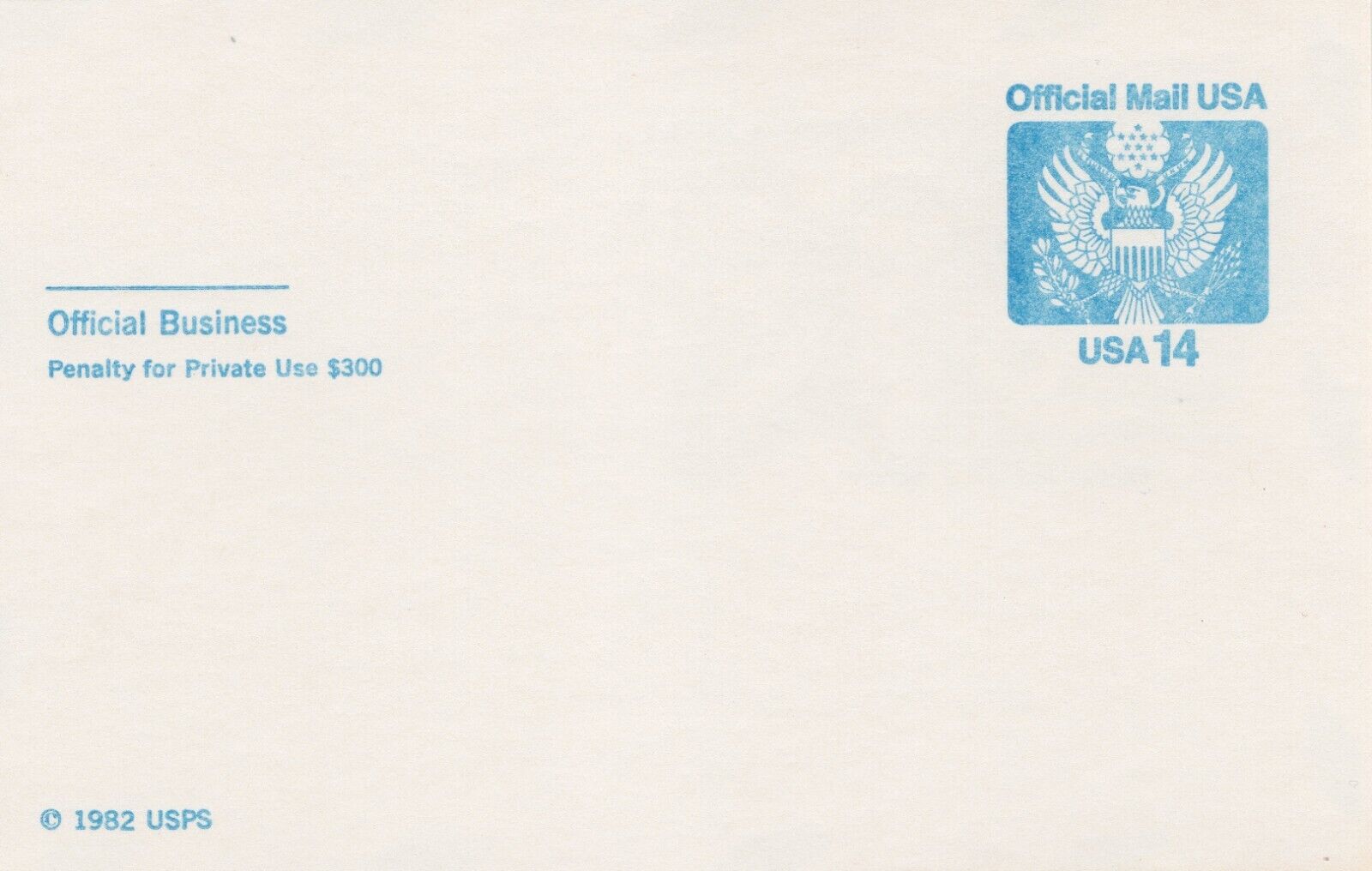 U.s. Post Card, Official Mail Post Card, Scott #uz3