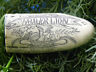 Scrimshaw Resin Reproduction Sperm Whale Tooth  " The Ship Lion"