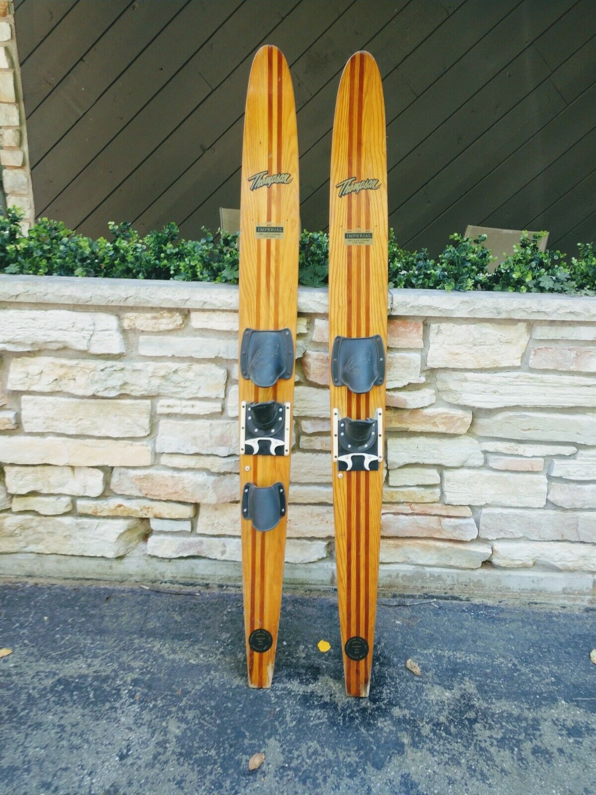 Vintage Thompson Water Skis Imperial Deluxe Combi Model Cm695 Crivitz Wisconsin
