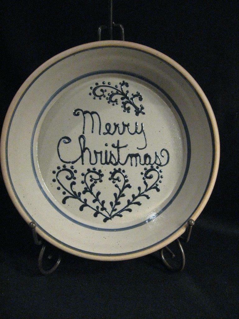 Bbp Beaumont Brothers Pottery 1990 Merry Christmas Stoneware Pie Pan Plate