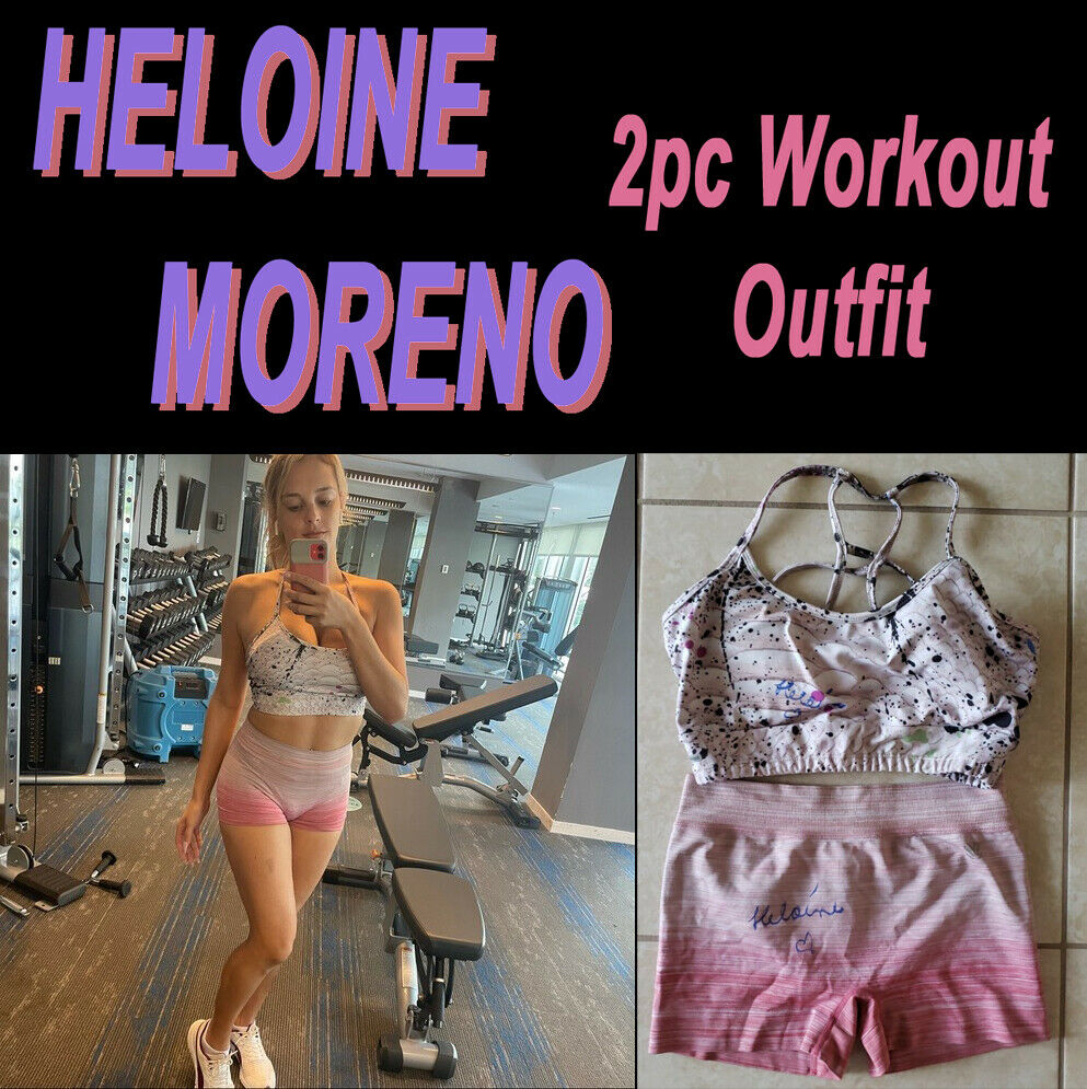 Heloine Moreno: Sexy Playboy Model Owned Worn Signed 2pc Workout Outfit