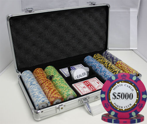 300pcs Monte Carlo Poker Club Poker Chips Set