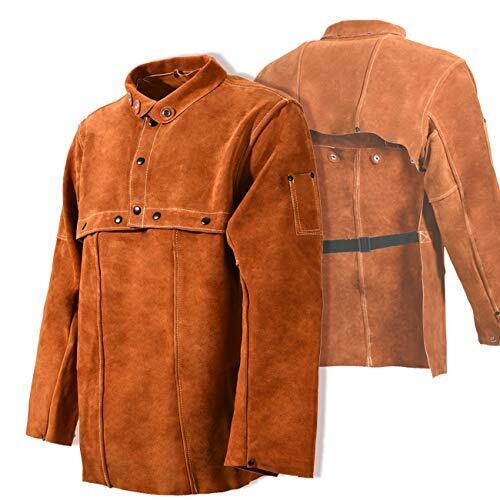 Leather Welding Jacket - Heavy Duty Welding Apron With Sleeve,heat Flame Large