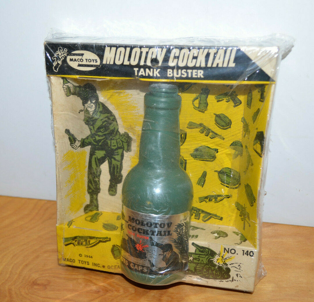 Vintage Maco Toys Molotov Cocktail Tank Buster Cap Firing Toy 1964 No. 140