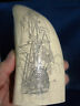 Scrimshaw Reproduction Sperm  Whale Tooth "pirate Ship" 7 Inches Long Perfect