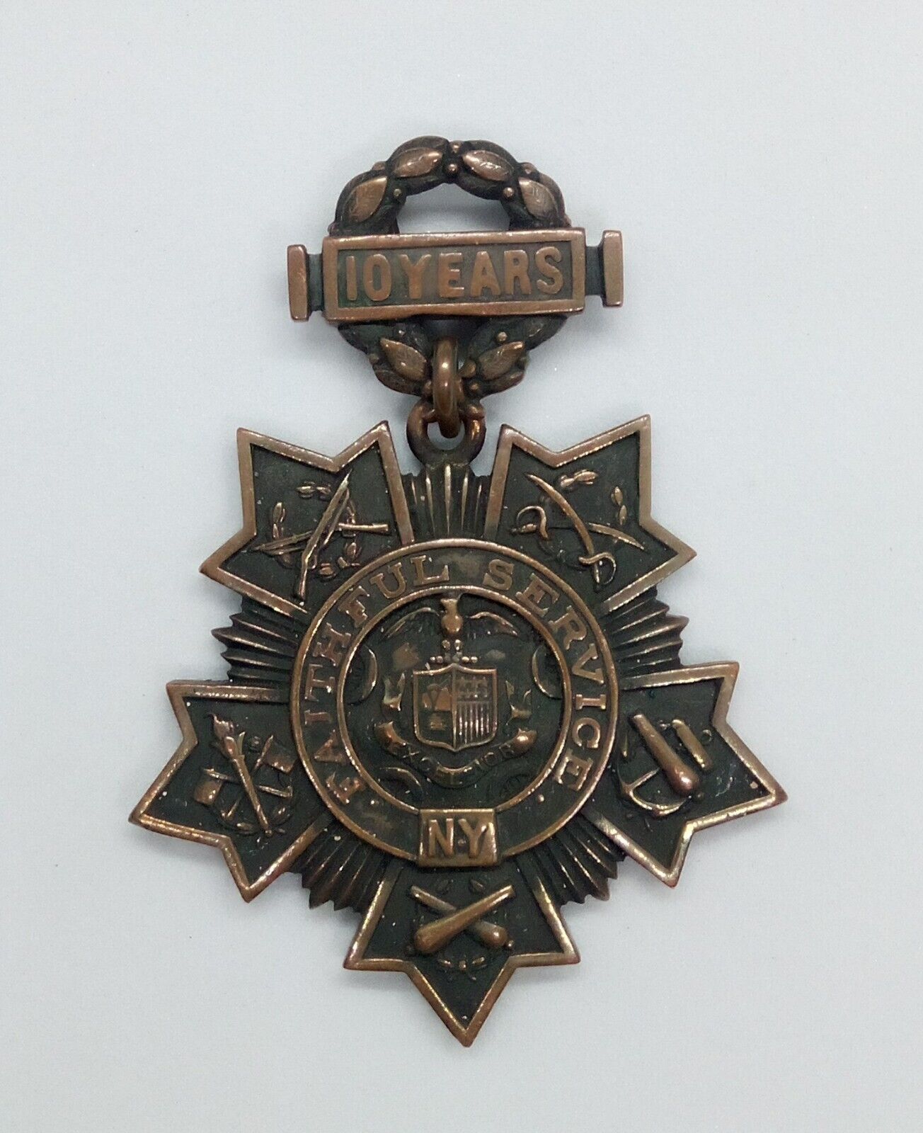 New York National Guard Medal Tiffany & Co 10 Years Faithful Service #'d 4179