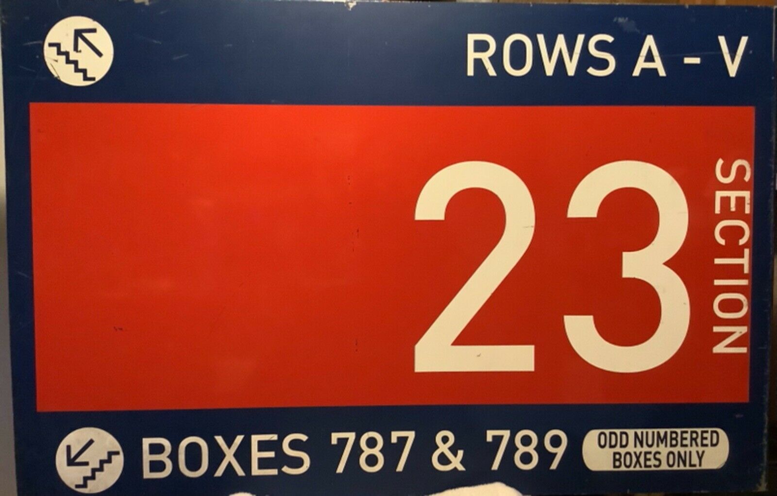 Authentic Shea Stadium Section 23 Concourse Sign. Mlb Hologram. Ny Mets 30x47”