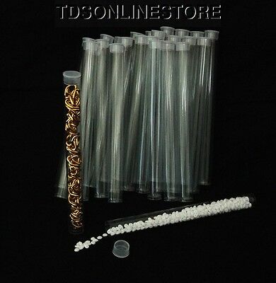 Package Of 100 Round Clear Plastic Storage Tubes 6"