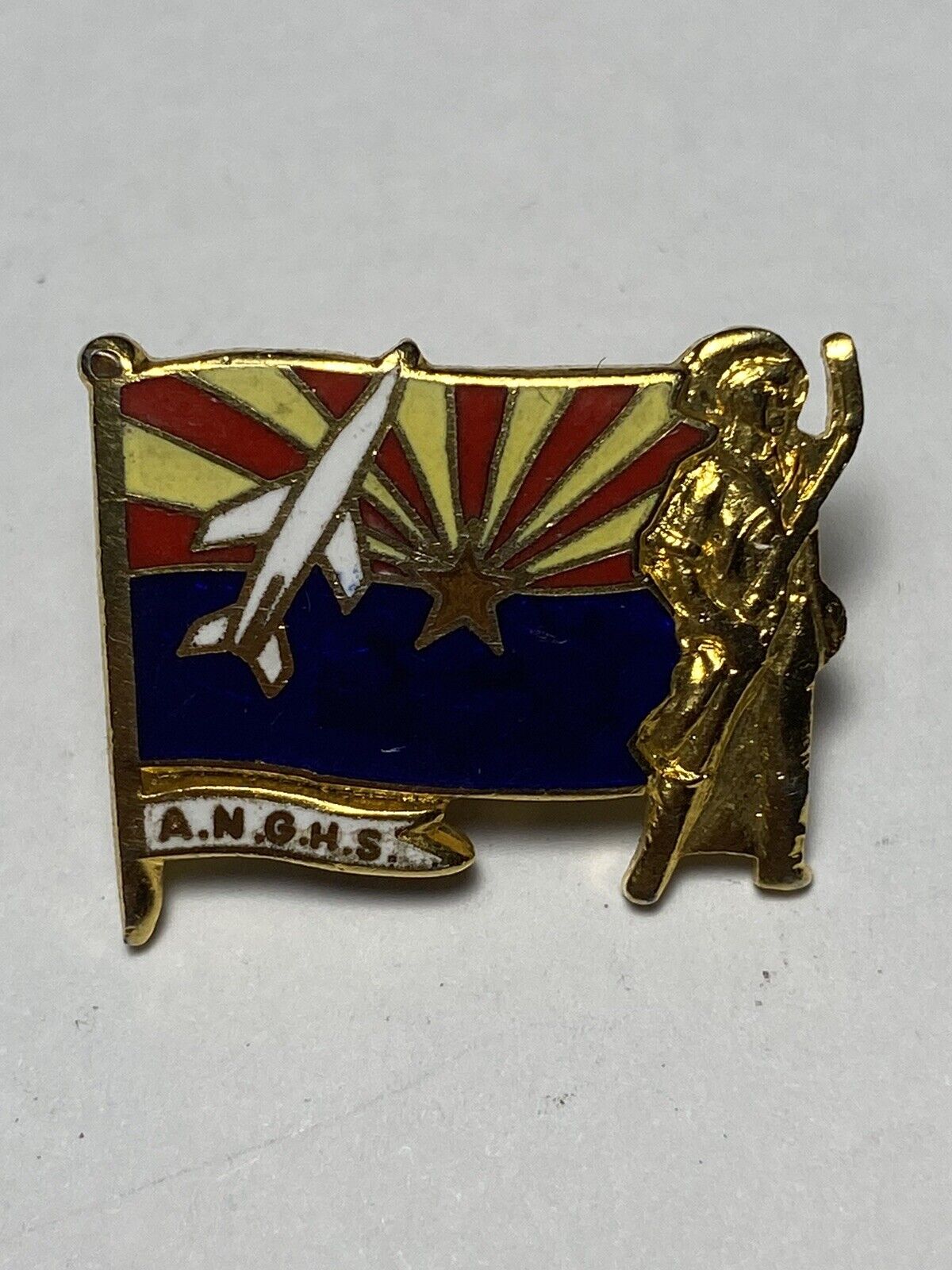 Arizona National Guard Pin Anghs Flag Rocket Pinback