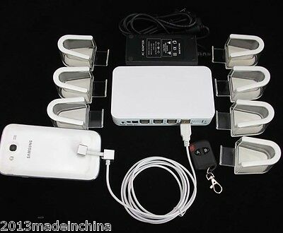 8 Ports Cellphone Anti-theft Display Alarm Device Mobile Shop Security System